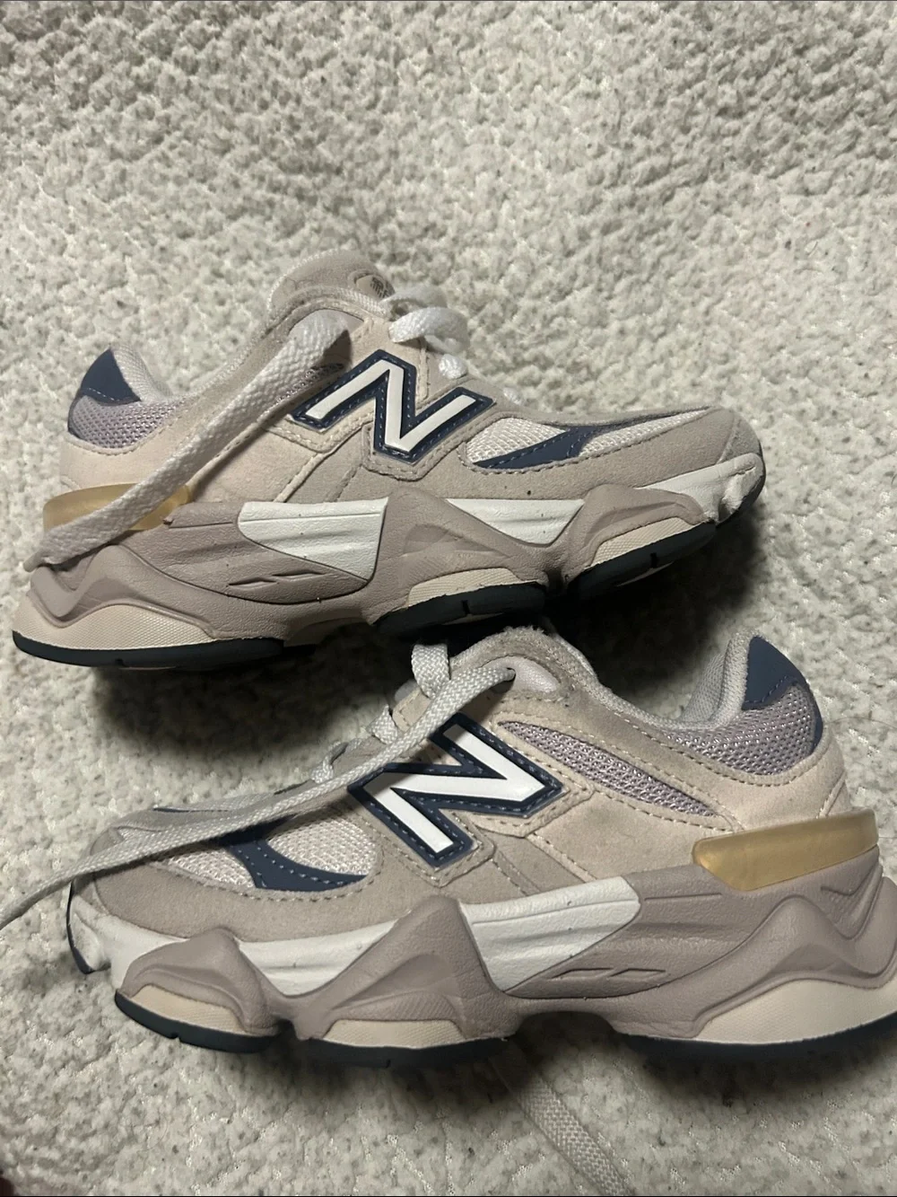 New Balance Kids White and Blue 9060 Sneakers